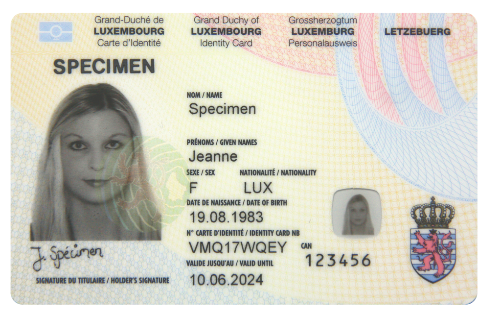 LUXEMBURGISCHER PERSONALAUSWEIS